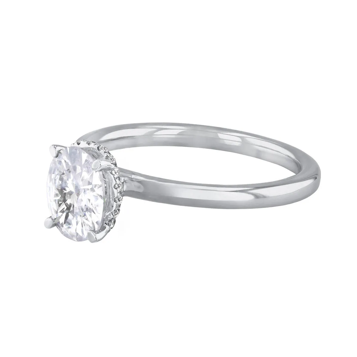 1-20ct Fleur Oval Cut Diamond Solitaire Engagement Ring | Platinum