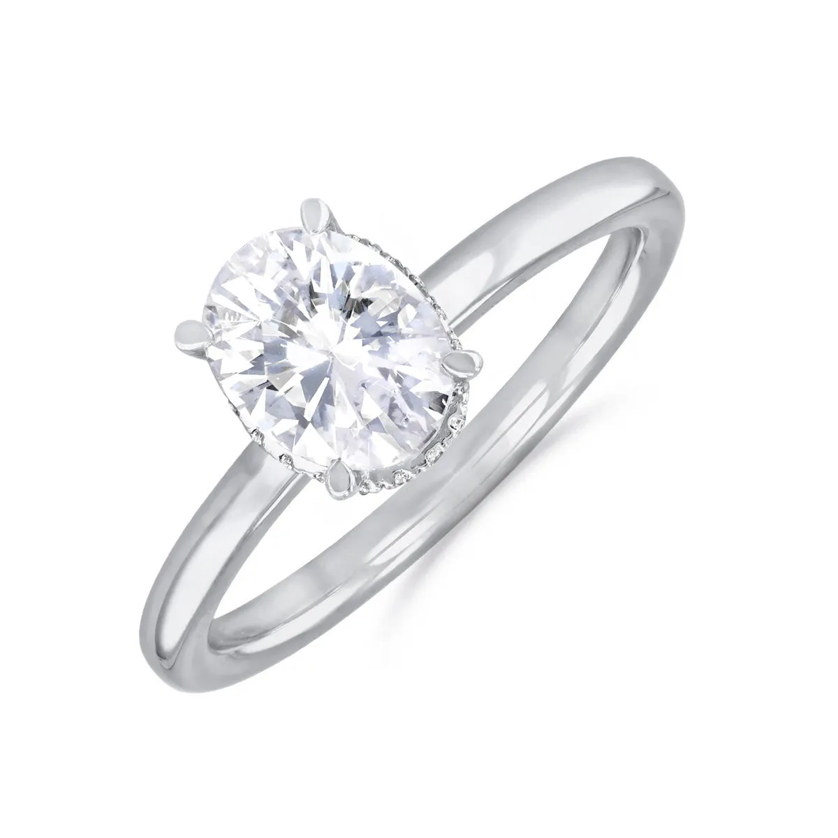 1-20ct Fleur Oval Cut Diamond Solitaire Engagement Ring | Platinum