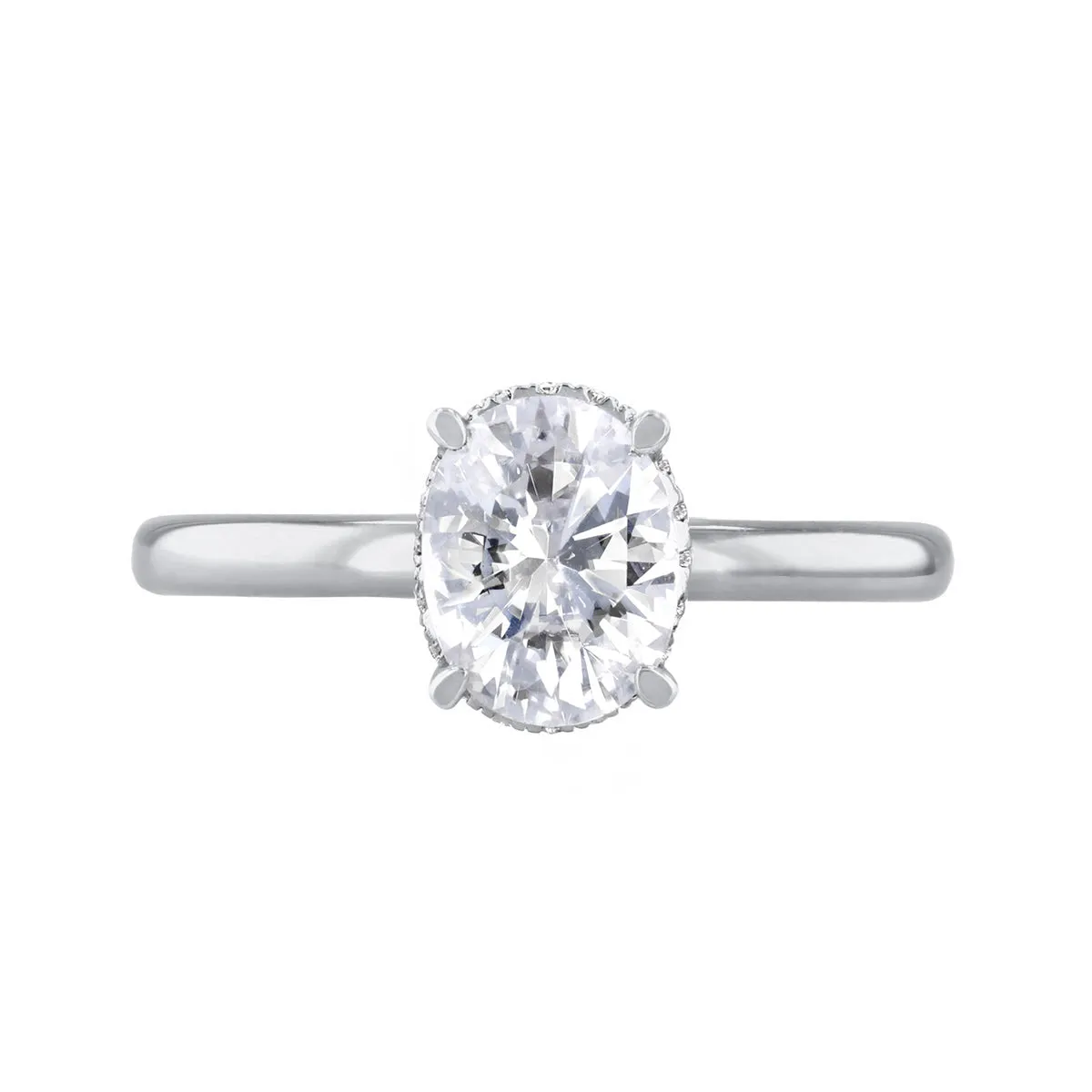 1-20ct Fleur Oval Cut Diamond Solitaire Engagement Ring | Platinum