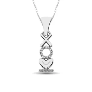 10K White Gold 1/20 Ctw Diamond Heart Pendant