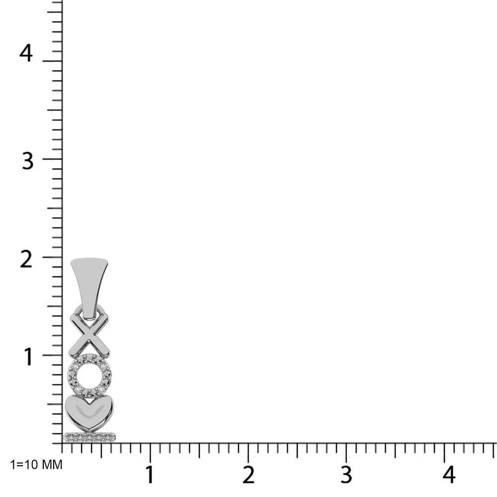 10K White Gold 1/20 Ctw Diamond Heart Pendant
