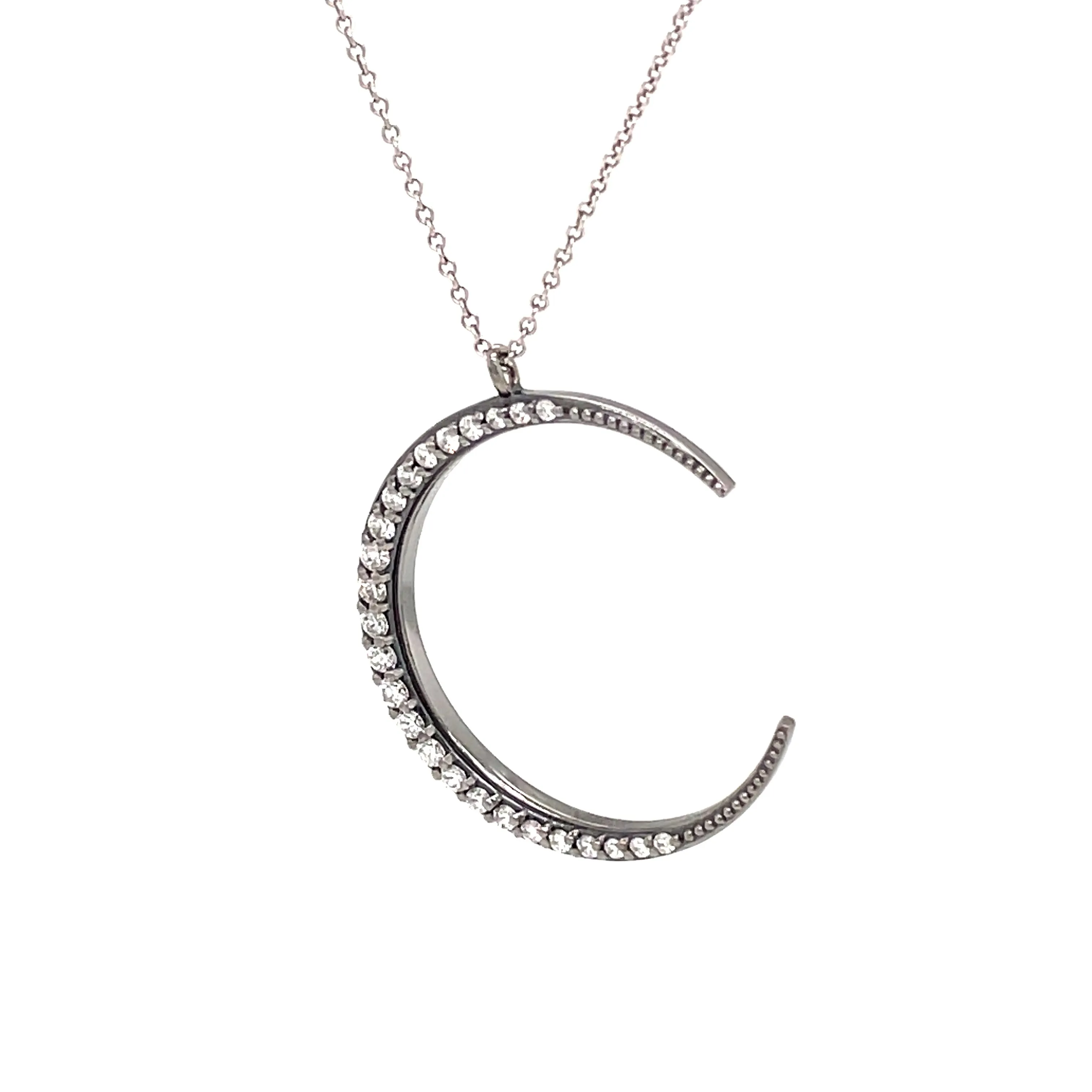 14k Crescent Moon Pendant