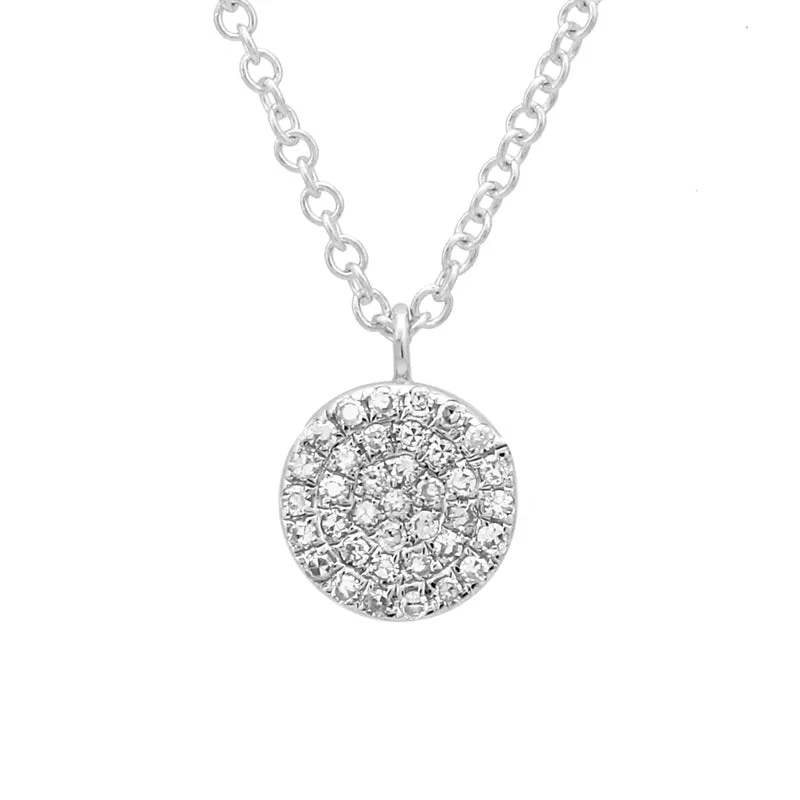 14k Rose Gold Diamond Disc Pendant