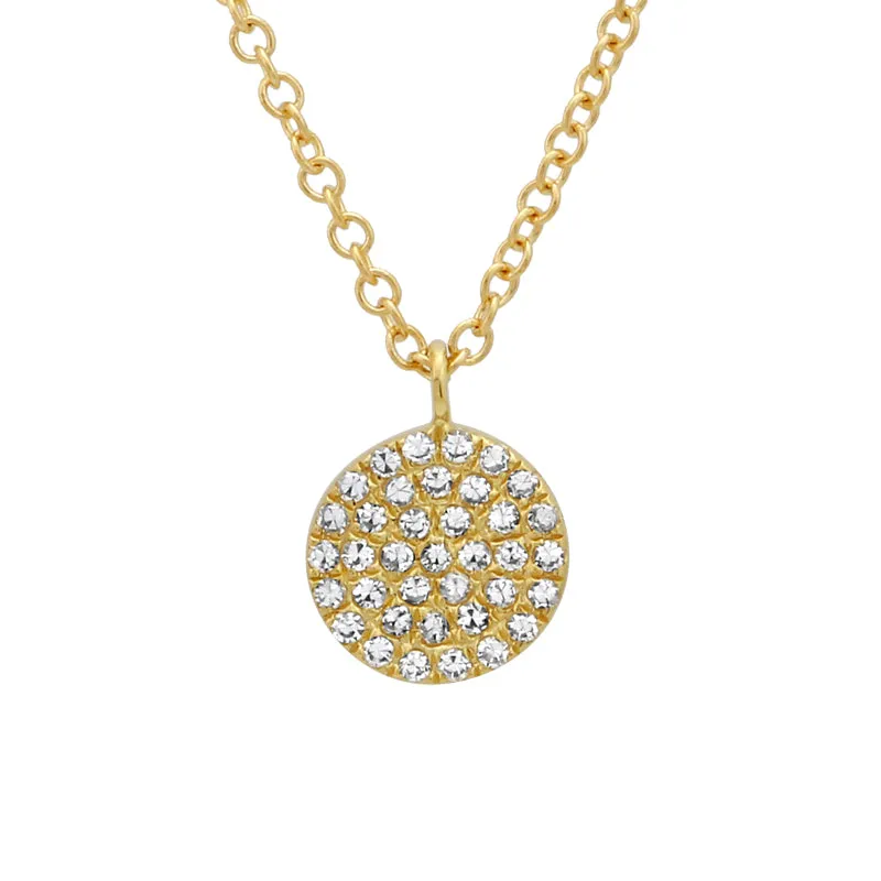 14k Rose Gold Diamond Disc Pendant