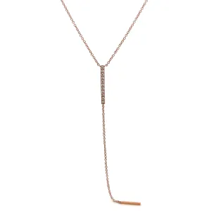 14k Rose Gold Diamond Lariat Necklace