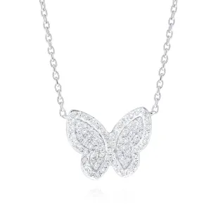 14k White Gold Diamond Butterfly