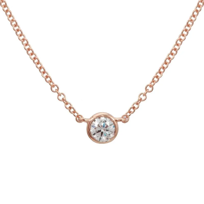 14k Yellow Gold Diamond Pendant Necklace