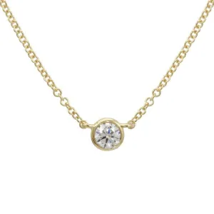 14k Yellow Gold Diamond Pendant Necklace