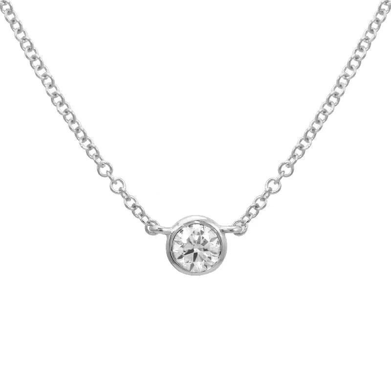 14k Yellow Gold Diamond Pendant Necklace