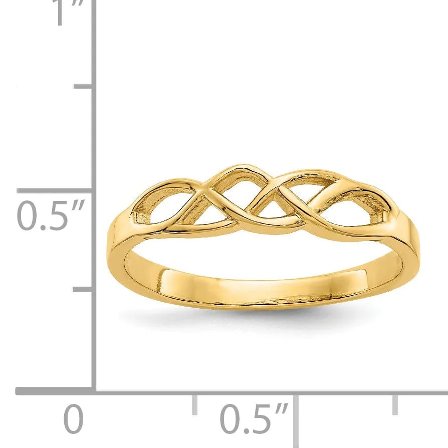 14k Yellow Gold Free Form Knot Ring