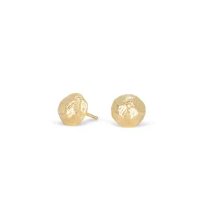 18K Carved Button Studs