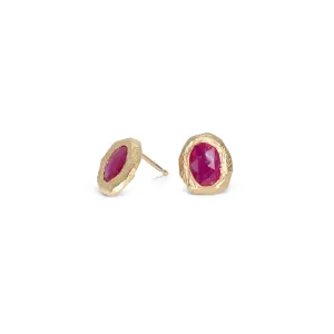 18K Freeform Stud Earring in Ruby