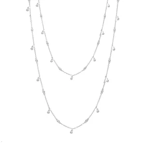 18k White Gold Diamond by the Yard Necklace-34"