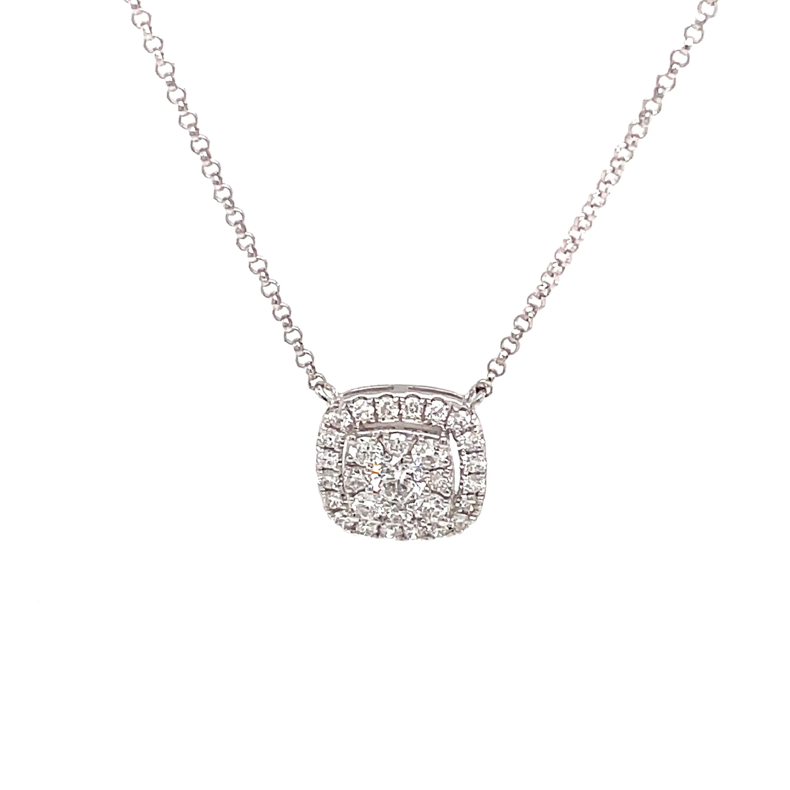 18k White Gold Diamond Pendant