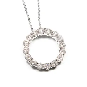 3.75ct 14k White Gold Diamond Circle Pendant