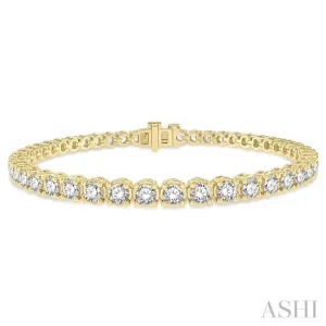 4 Ctw Round Cut Diamond Tennis Bracelet in 14K Yellow Gold