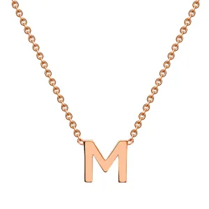 9ct Rose Gold Initial "M" Pendant On 43cm Chain