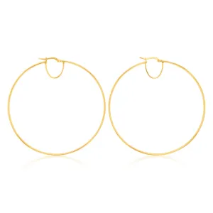 9ct Silverfilled Yellow Gold Plain 60mm Hoop Earrings