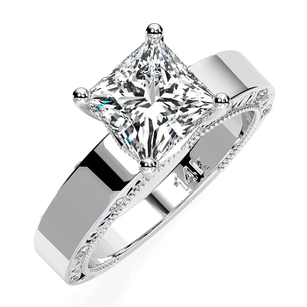 Acacia - GIA Natural Princess Diamond Engagement Ring