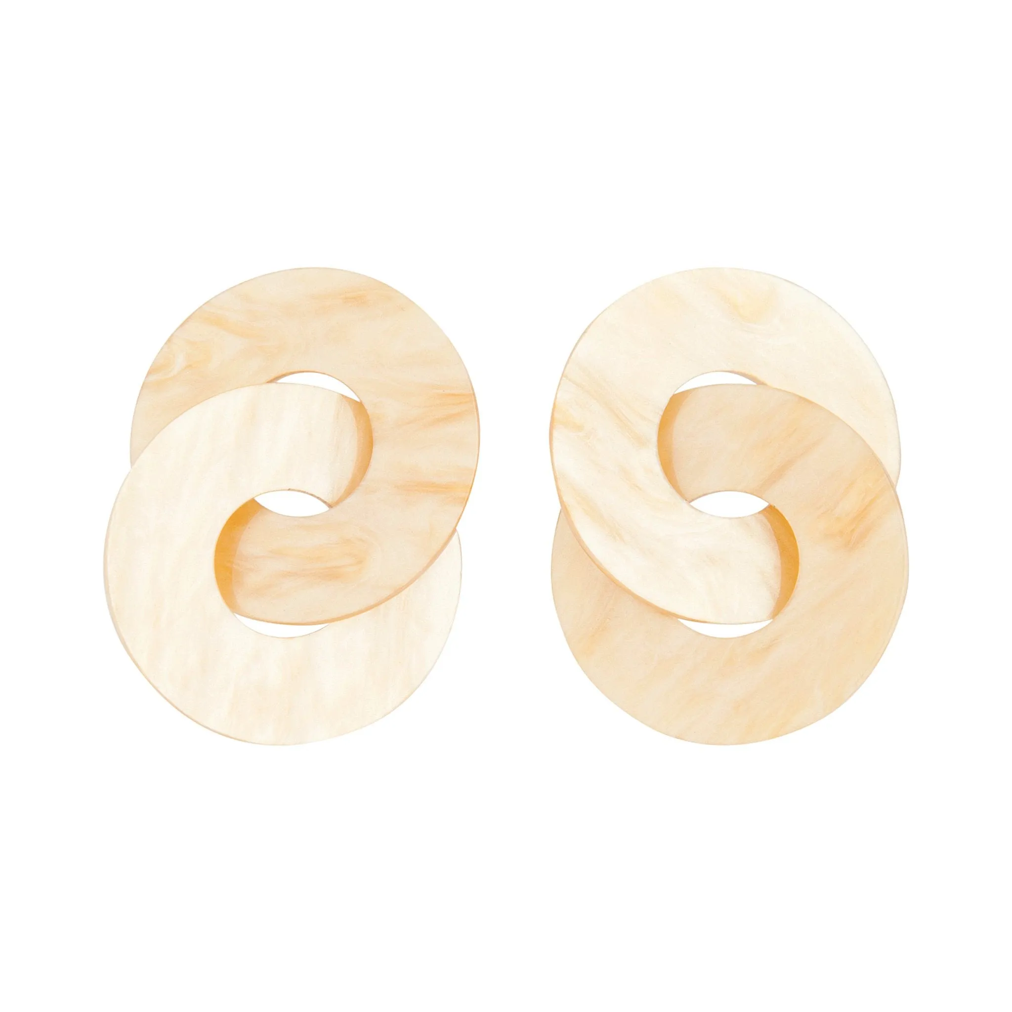 Acrylic Golden Link Disc Earring