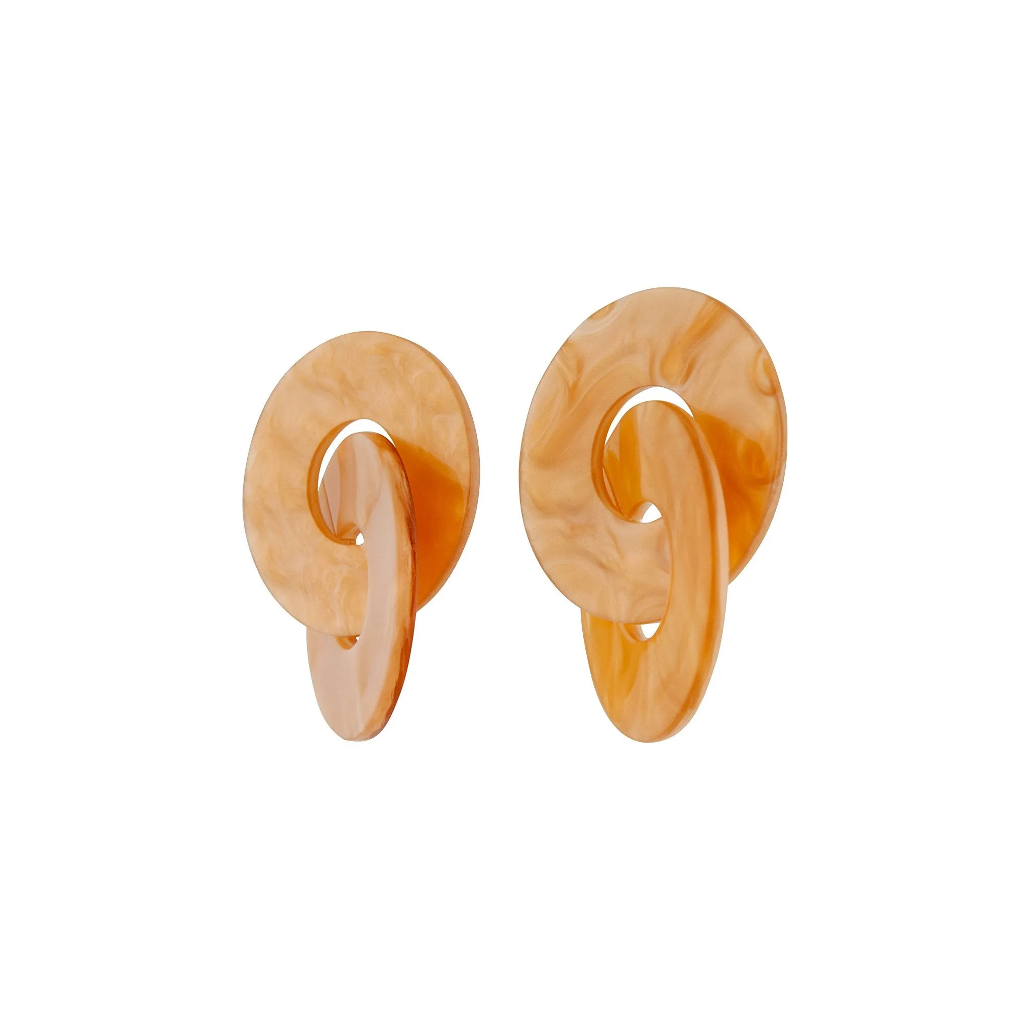 Acrylic Golden Link Disc Earring