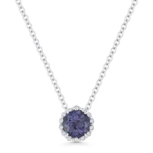 ADD A CHARM HALO STYLE CREATED ALEXANDRITE AND DIAMOND NECKLACE