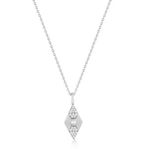 Ania Haie Silver Pearl Geometric Necklace