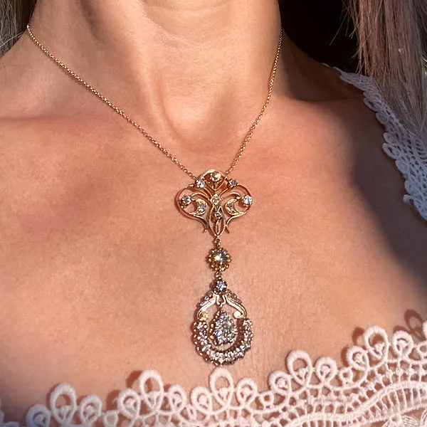 Antique Diamond Pendant Necklace