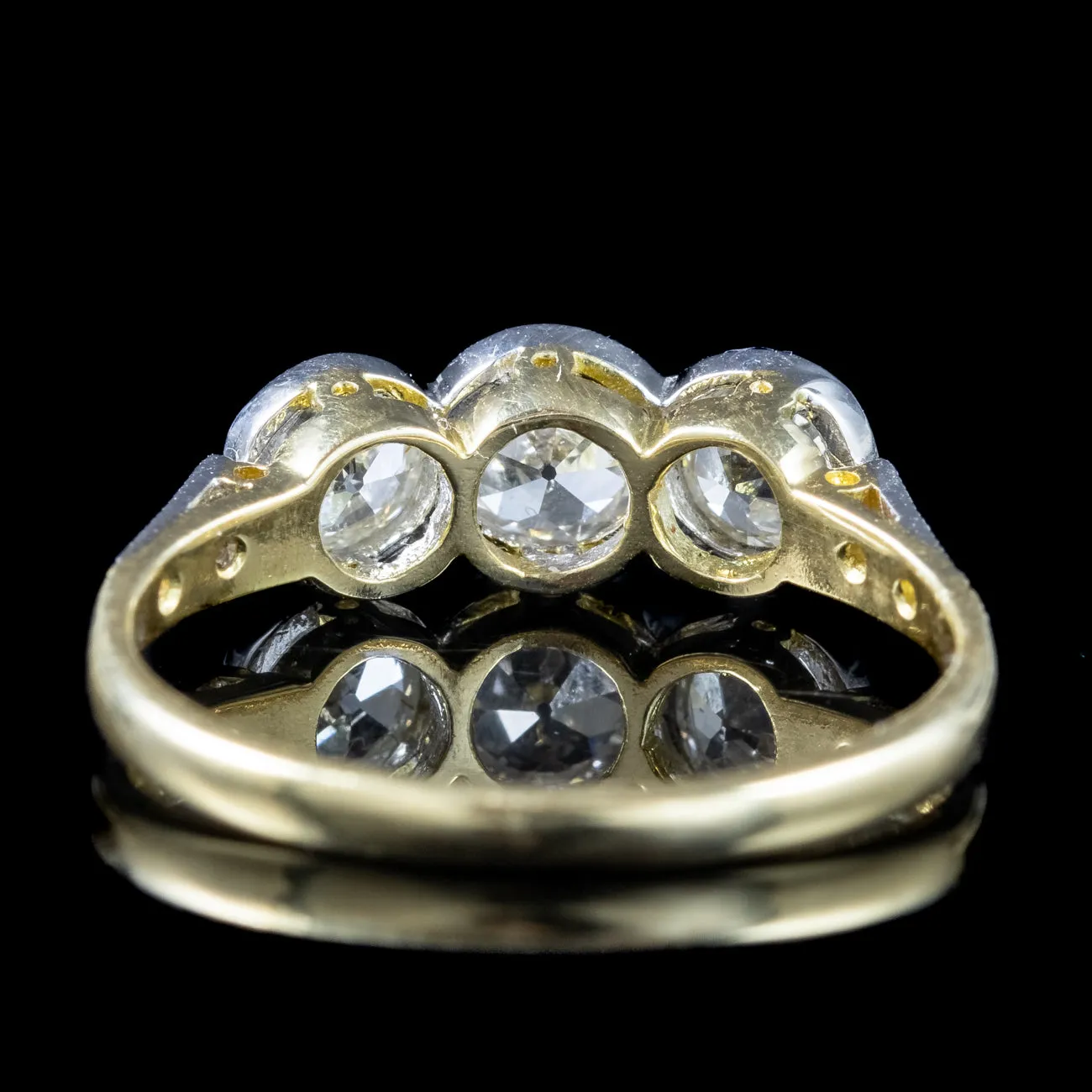 Antique Edwardian Diamond Trilogy Ring 1.7ct Total