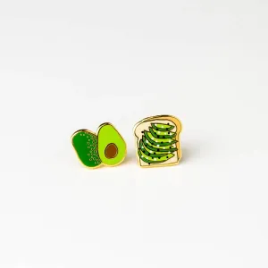 Asymmetrical Cloisonné Stud Earrings - Avo Toast