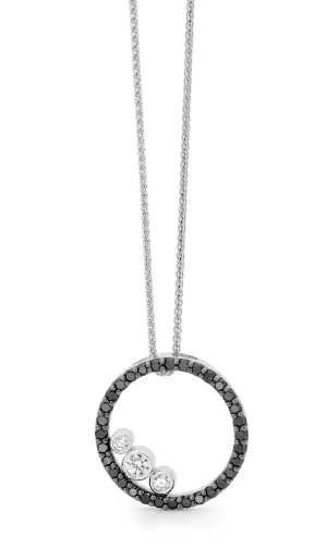 Black & white circular Diamond Pendant