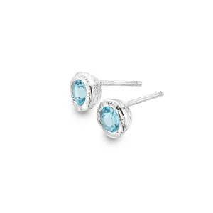 Blue Topaz Rock Studs