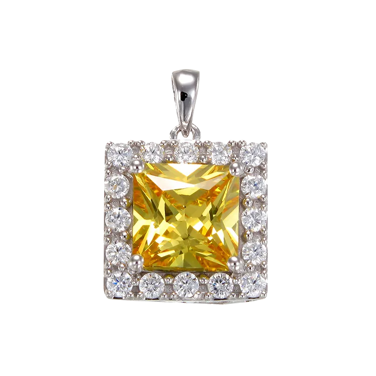 Brilliant Yellow Pendant with Halo