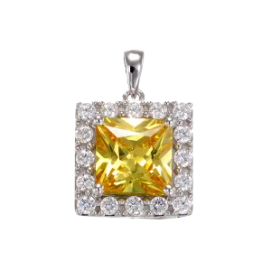 Brilliant Yellow Pendant with Halo