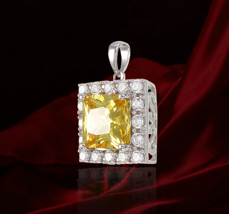 Brilliant Yellow Pendant with Halo