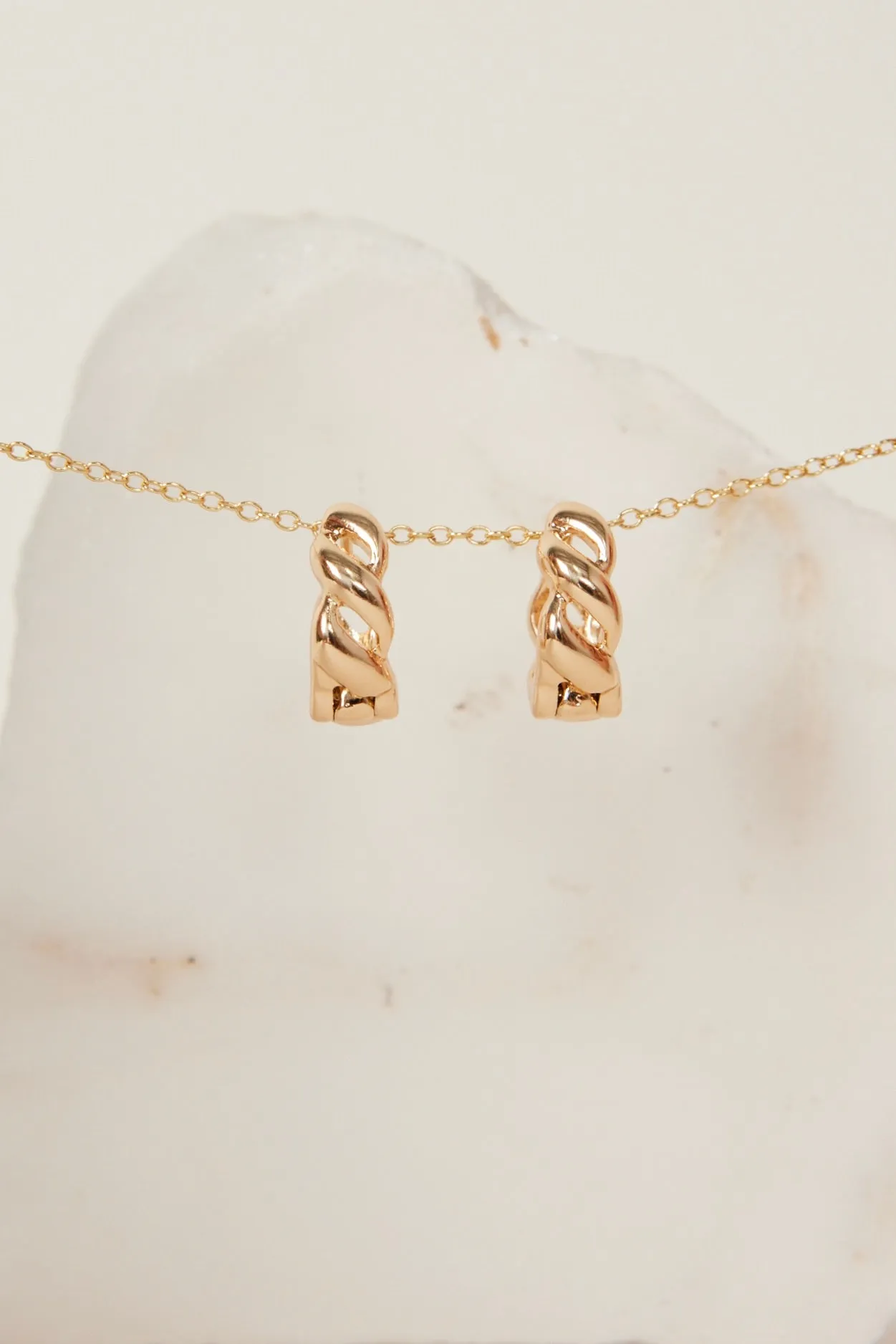 Chain Hoop Gold Earrings