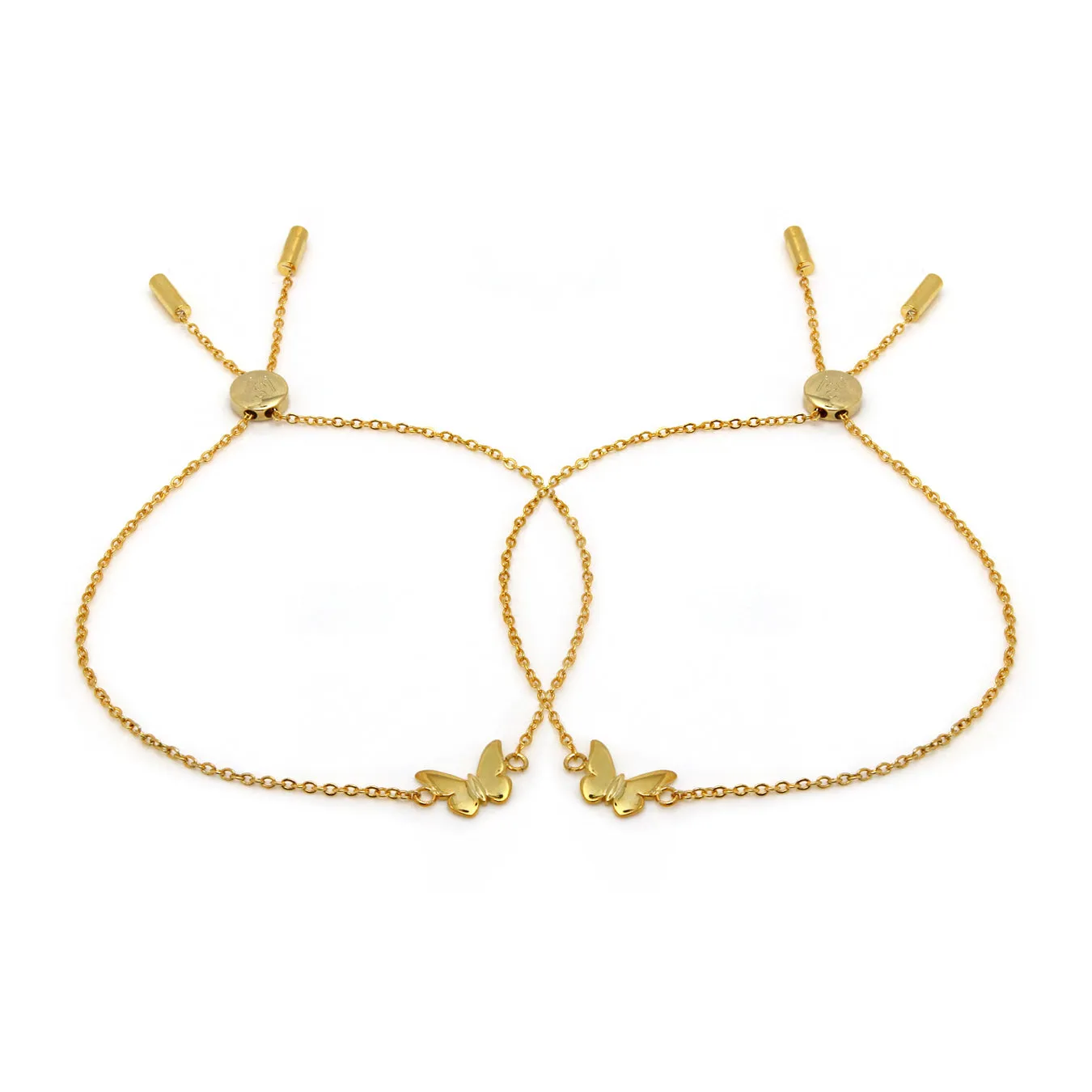 Children's Butterfly Friendship Bracelets - Yellow Gold