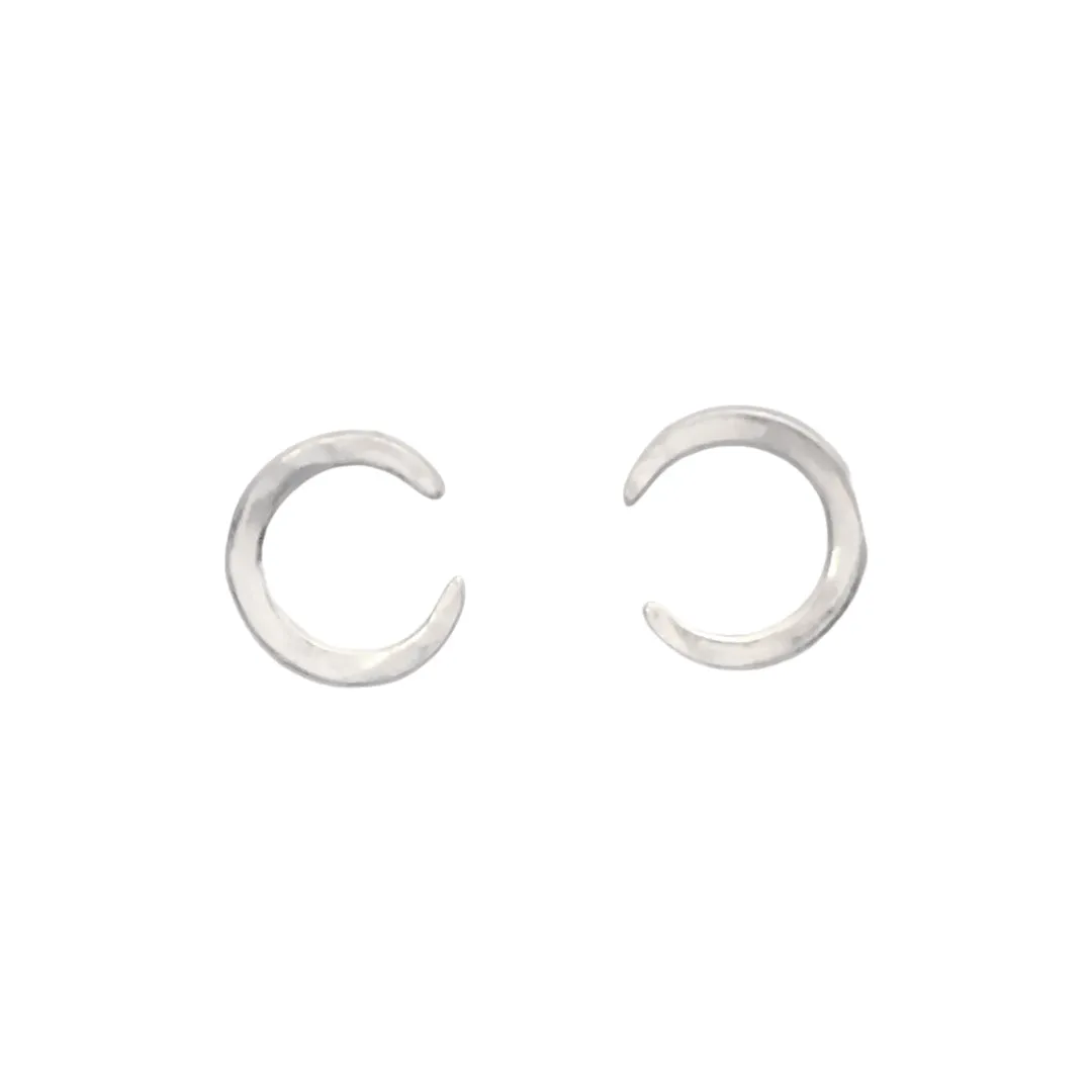 Crescent Studs in Silver