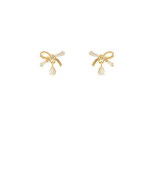 Crystal Drop Bow Studs