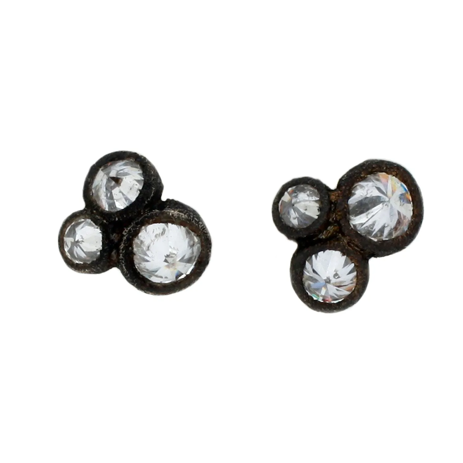 Dark Bezel Inverted Diamond Studs