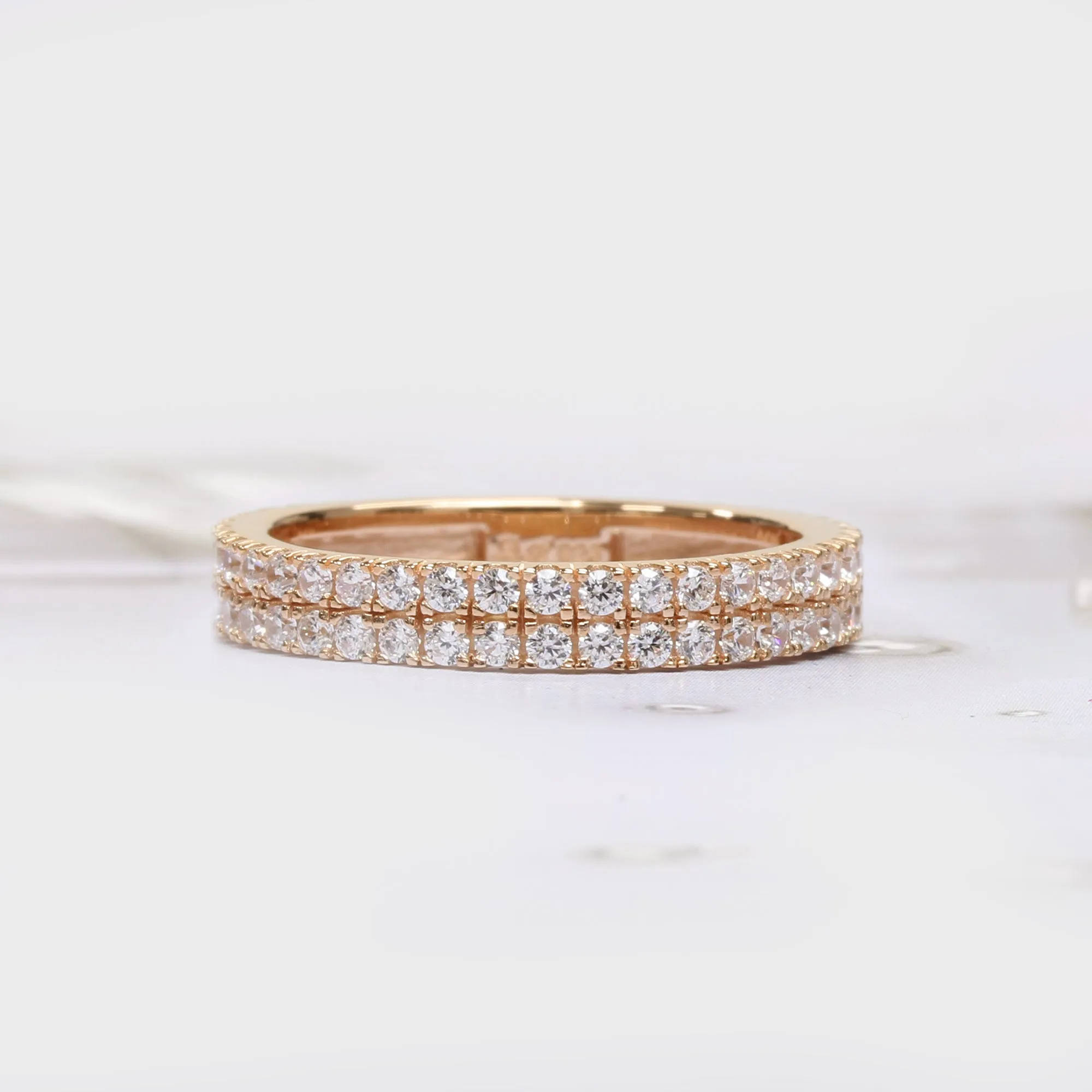 Dazzling Dual-Row Eternity Band