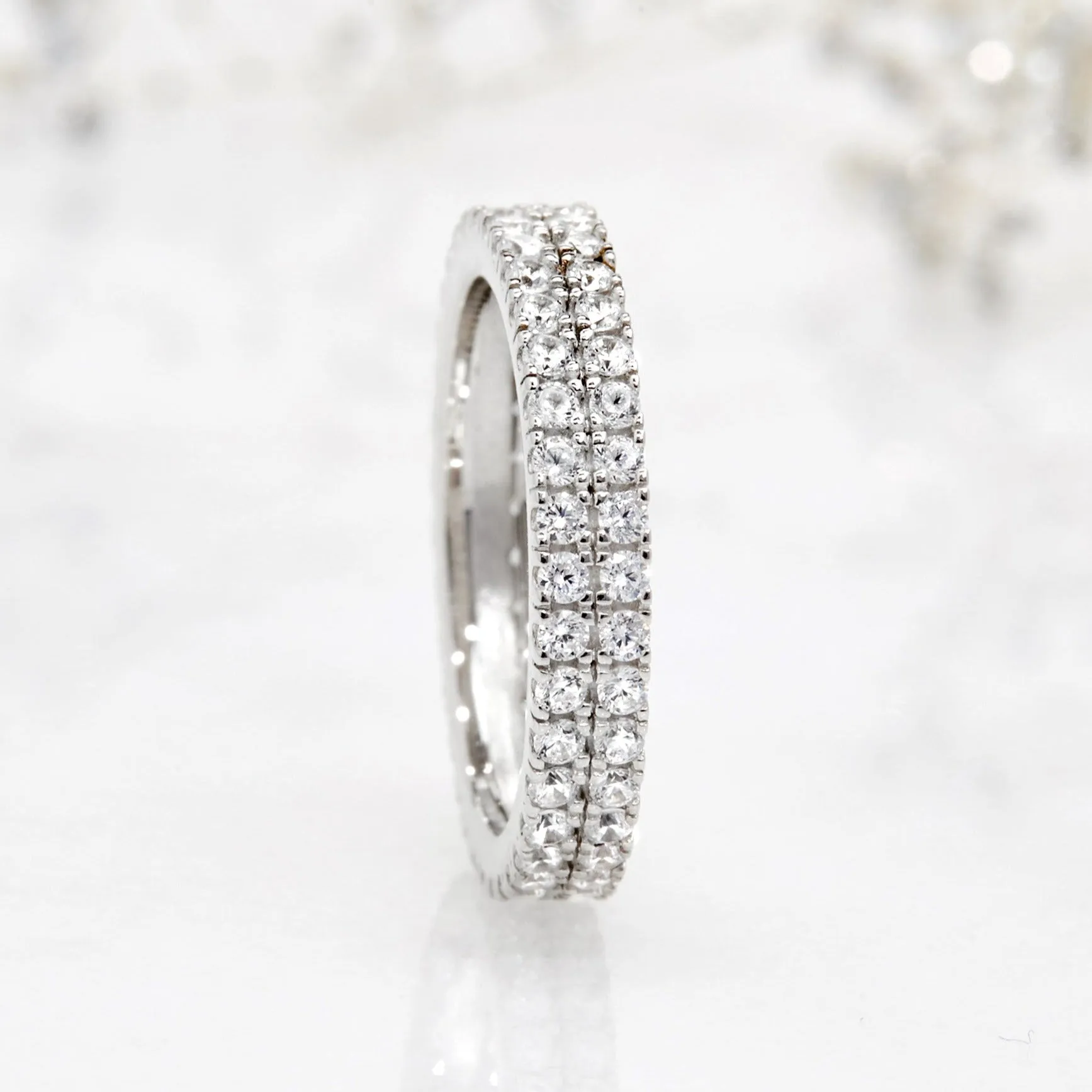 Dazzling Dual-Row Eternity Band