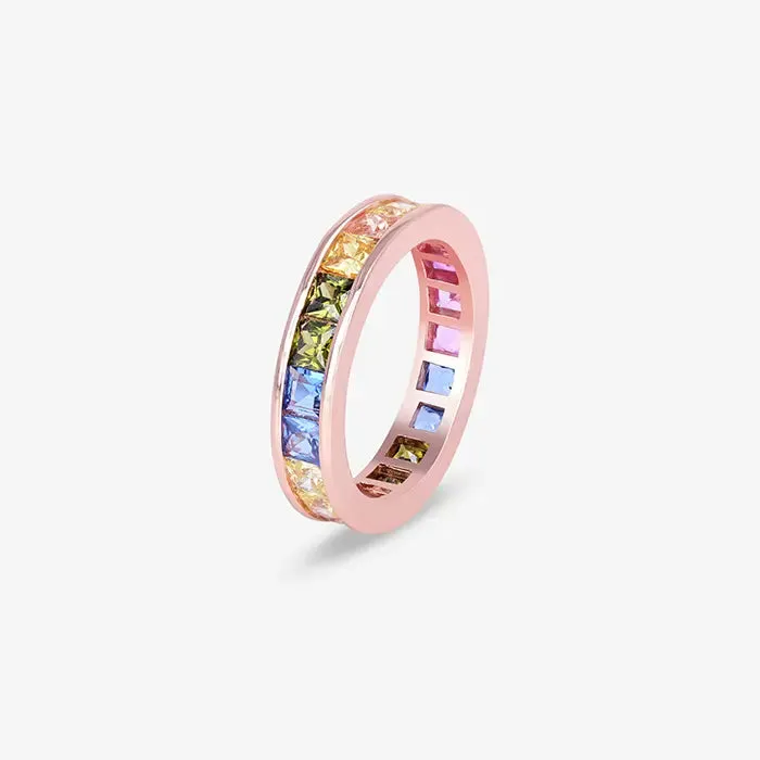 Dazzling Spectrum Rose Gold Ring