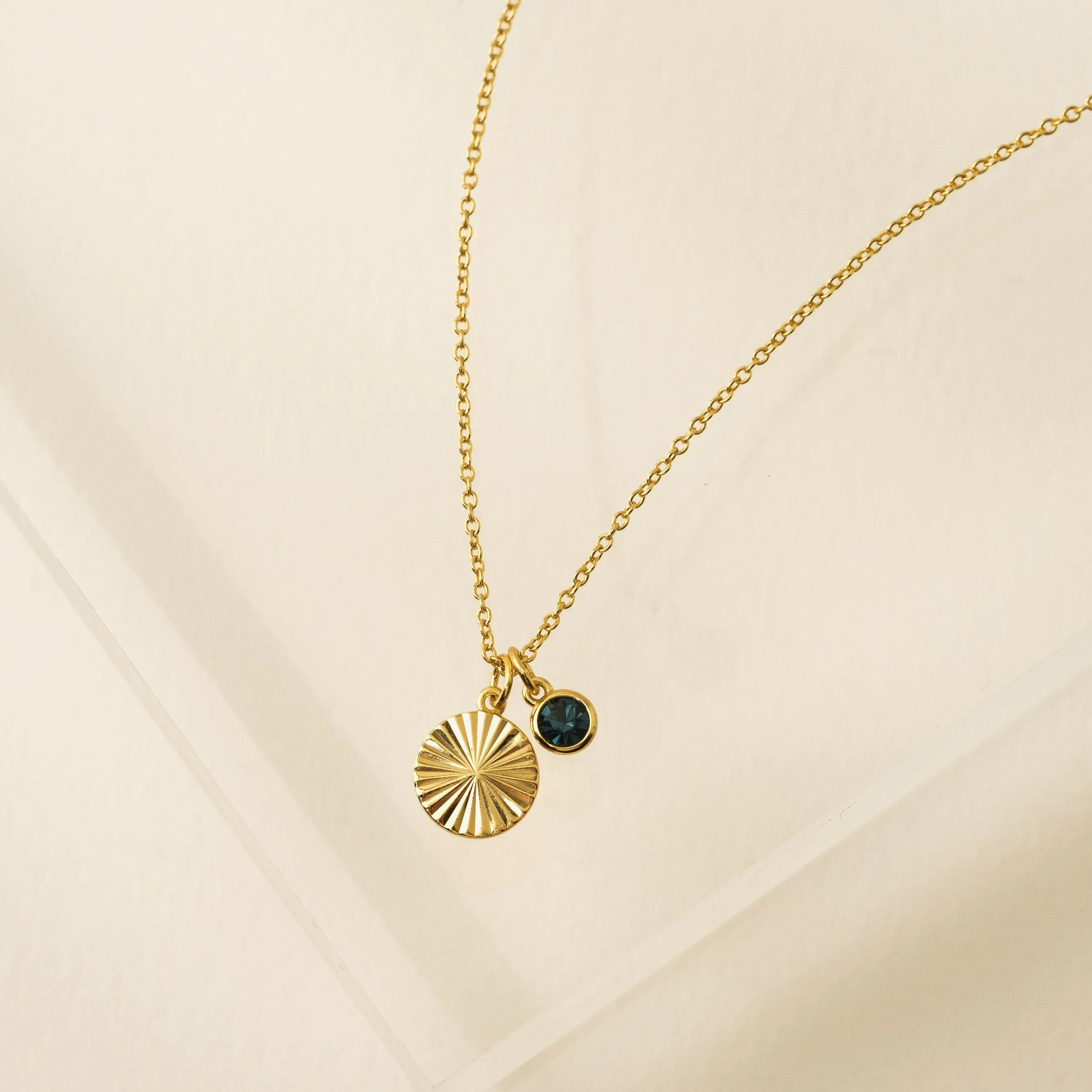 December Birthstone Fluted Necklace