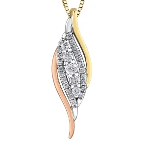 Diamond and Tri-Colour Gold Pendant