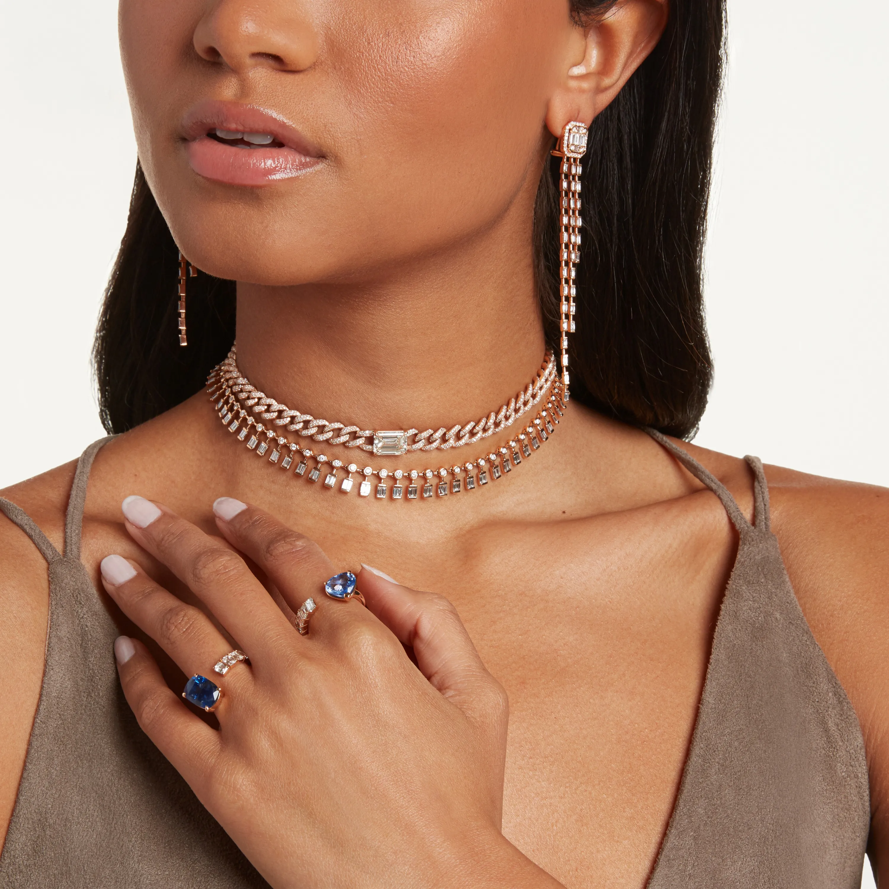 DIAMOND DOT-DASH CHOKER