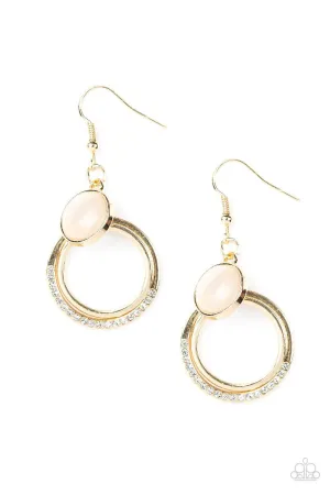 Dreamily Dreamland Gold Moonstone Earrings - Paparazzi Accessories