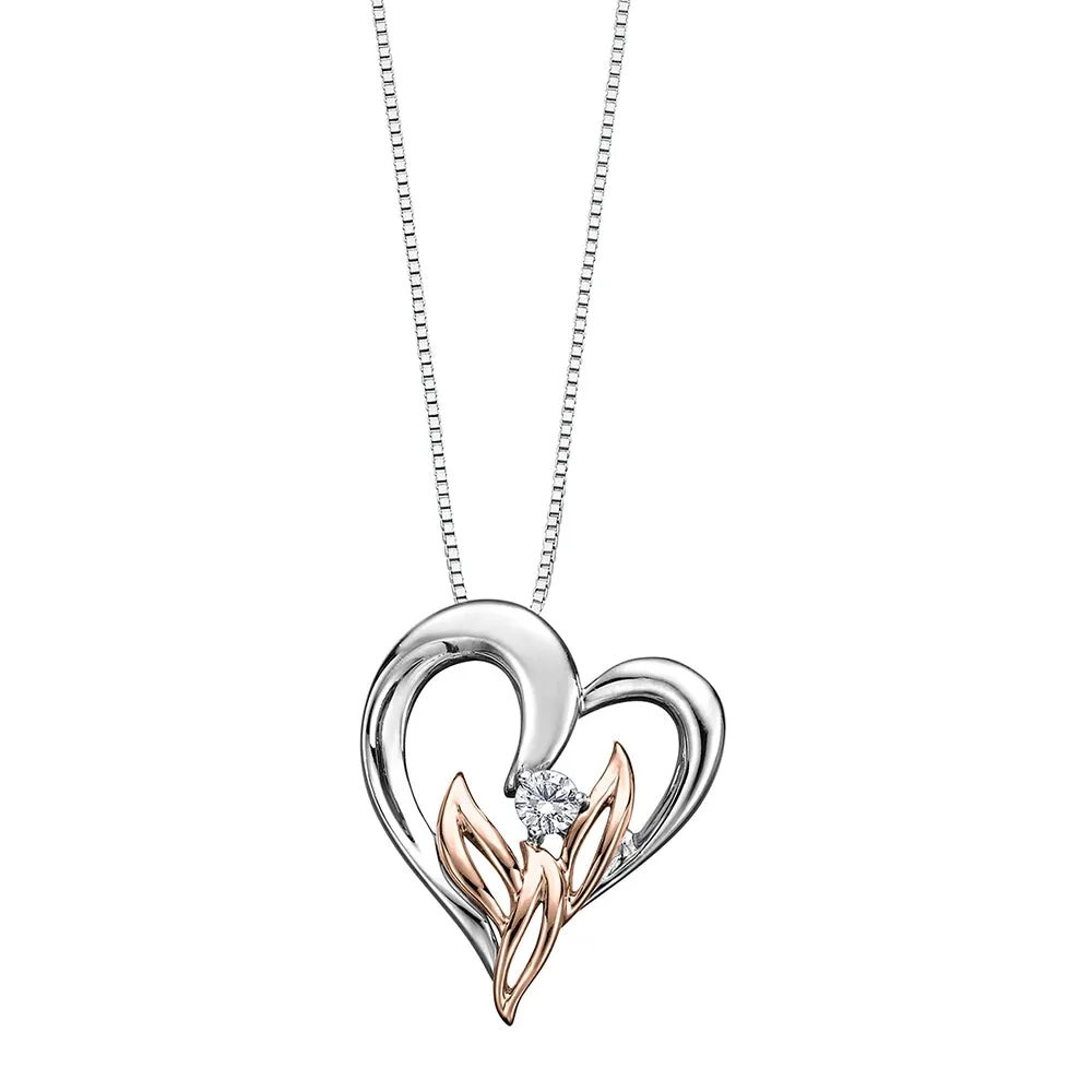 Eternal Flames Canadian Diamond Heart Pendant