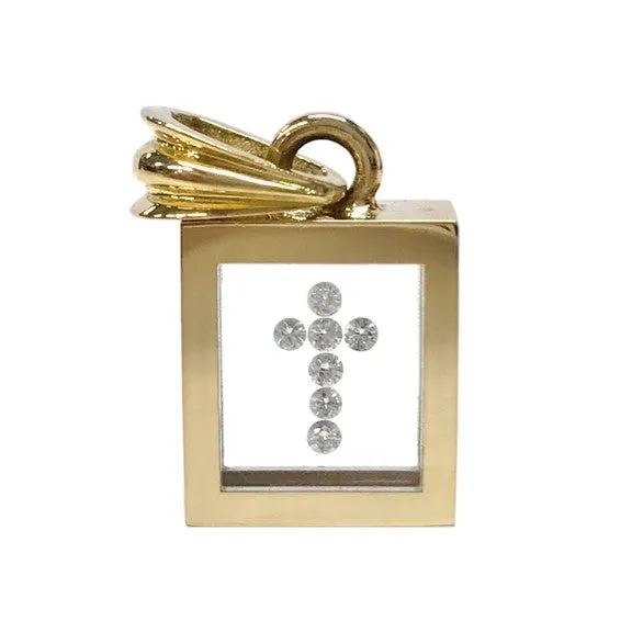 Floating Diamond Cross Pendant