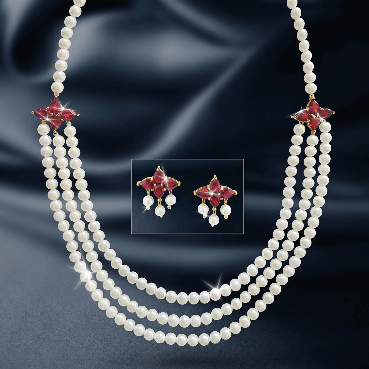 Garnet Pearl Necklace